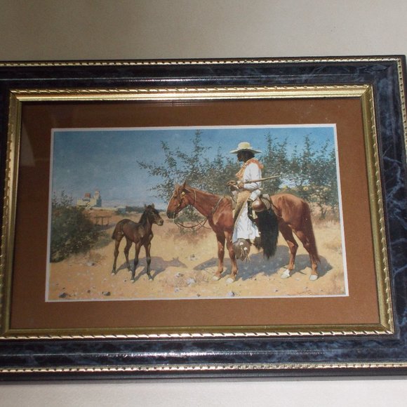 Other - Western 4"x6" print matted and framed